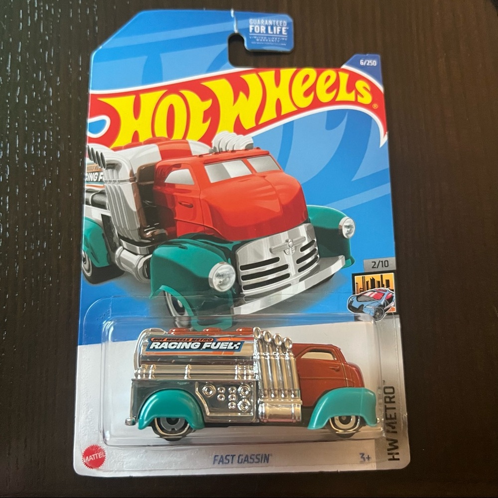 Hot Wheels Metro Silver Fast Gassin' Racing Fuel Truck 2/10 6/250